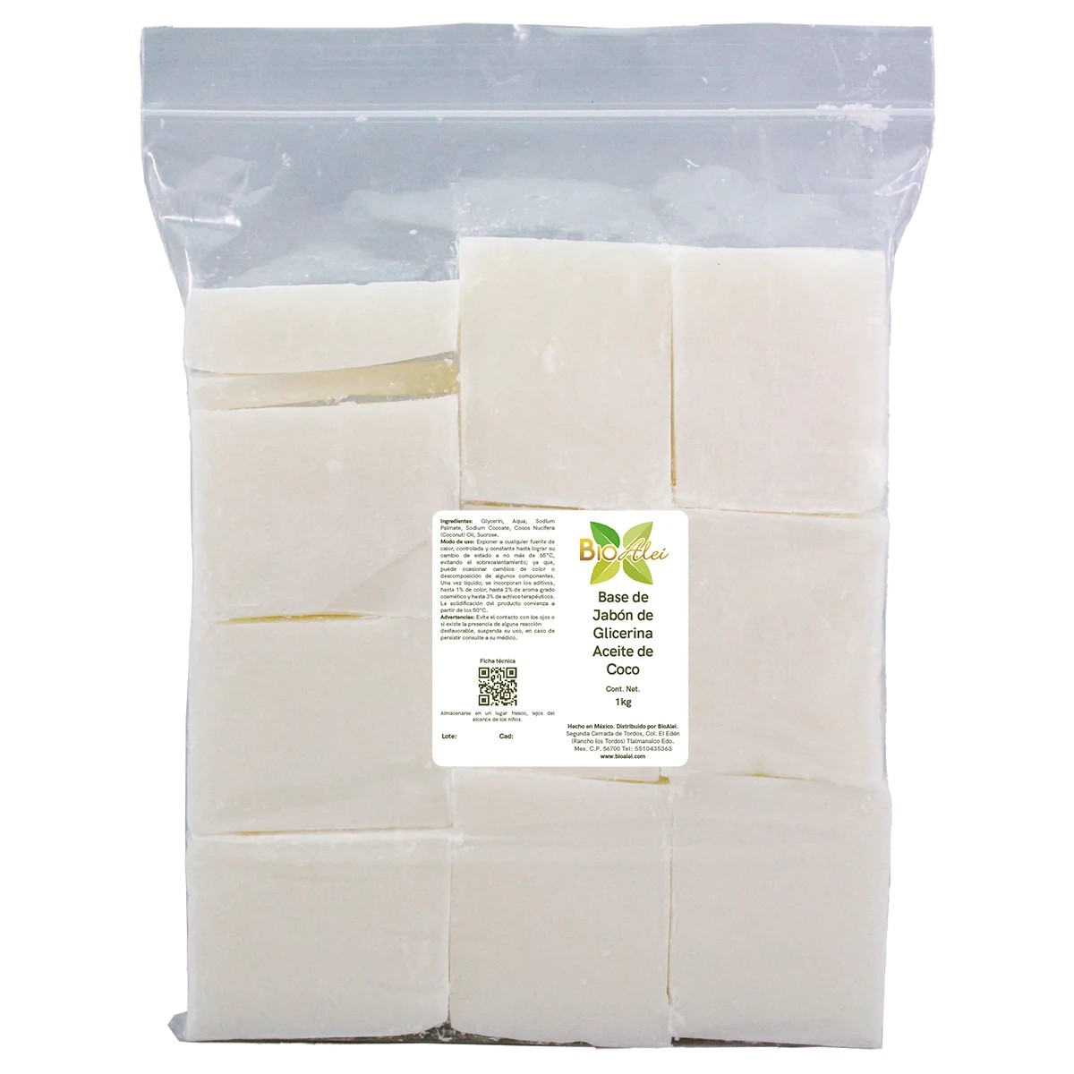 Base de Jabón de Glicerina de Aceite de Coco 1Kg