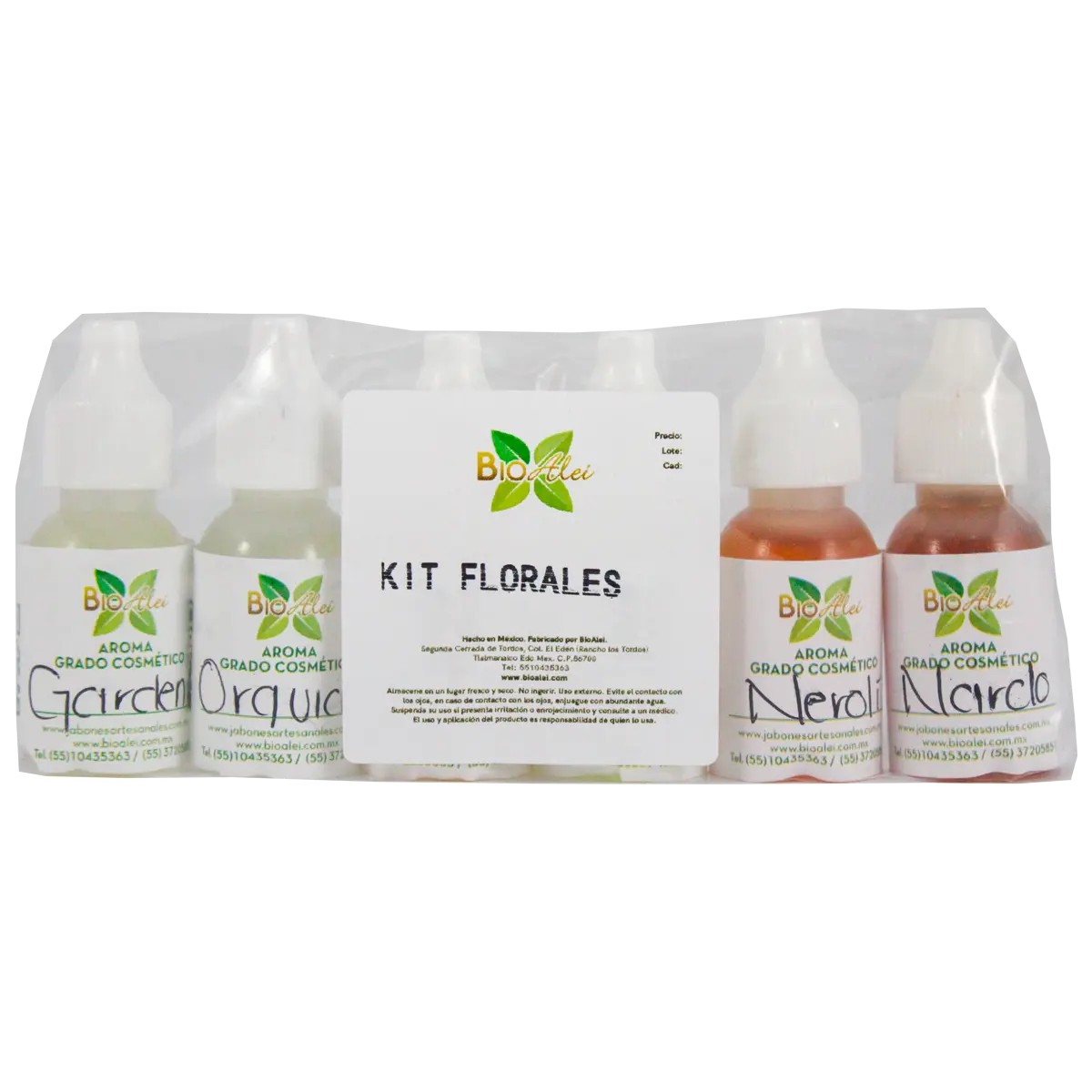 Kit de Aromas Florales (6 Aromas de 10ml: Flores de Bachi, Gardenia, Geranio, Nardo, Neroli, Orquídea)