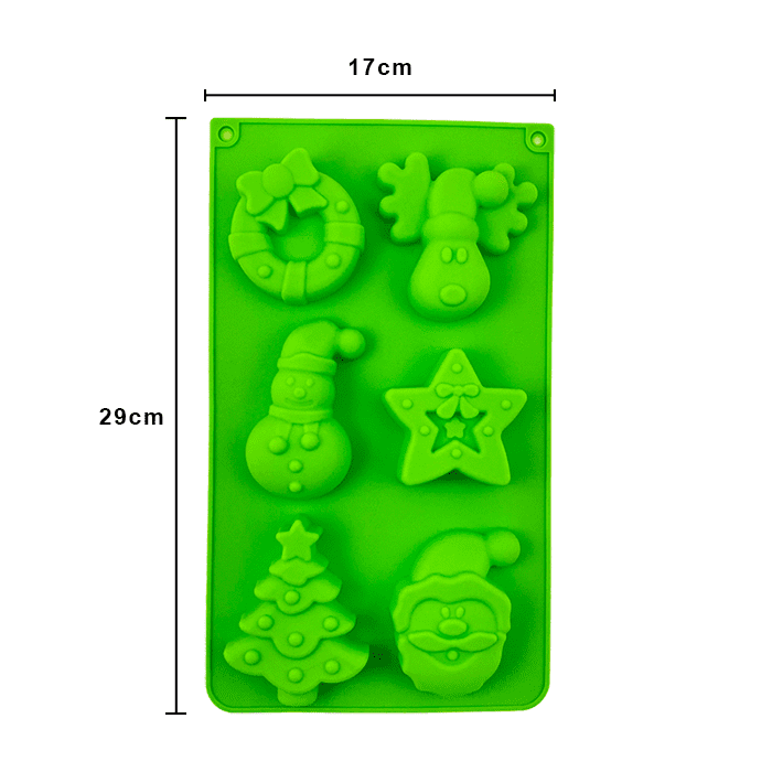 Molde Silicón 6 Vaciados Navideños
